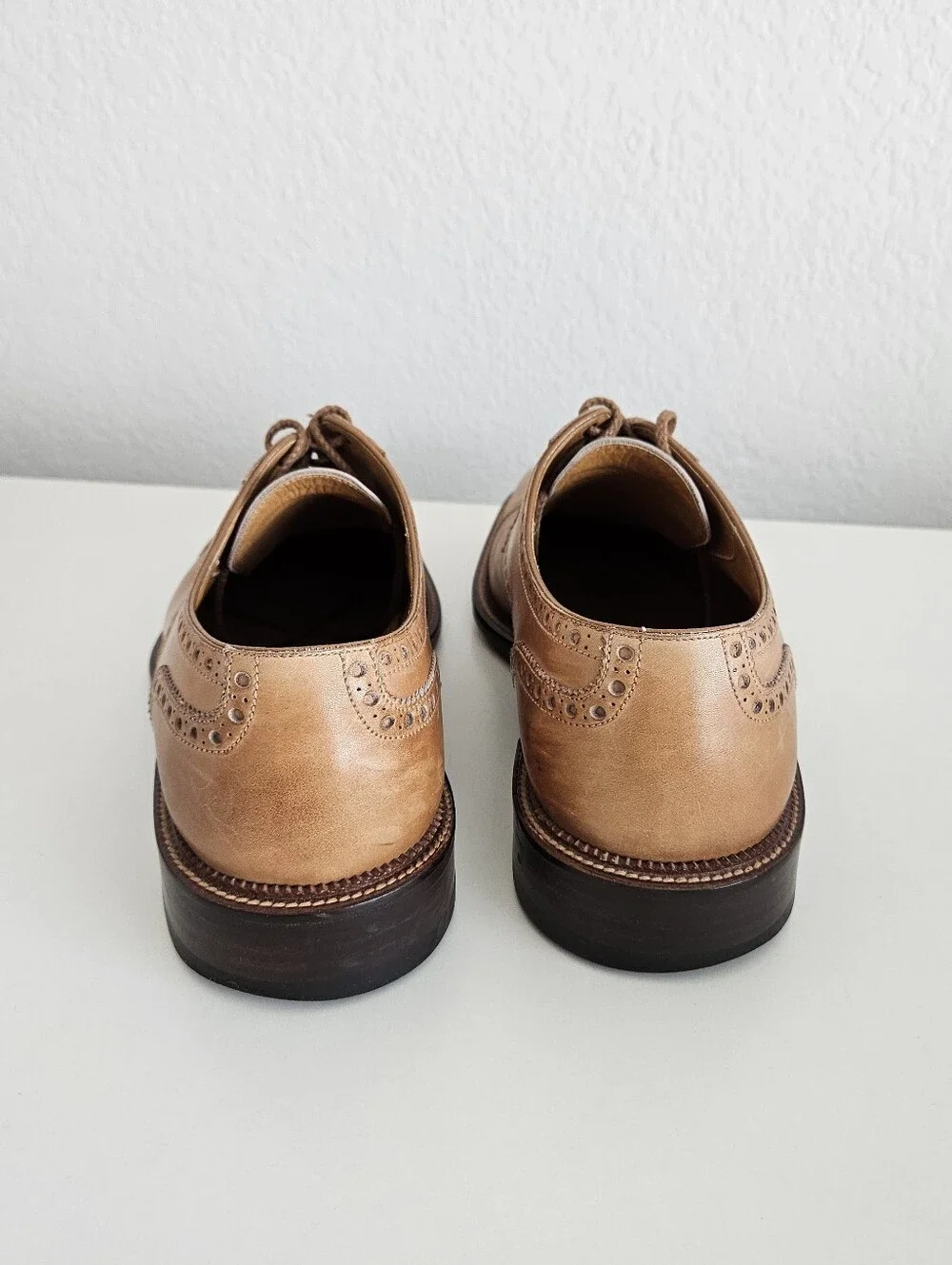 Magnanni Leather Brogue Cap Toe Derby Dress Shoes 8130 Made In Spain Mens 10 D
